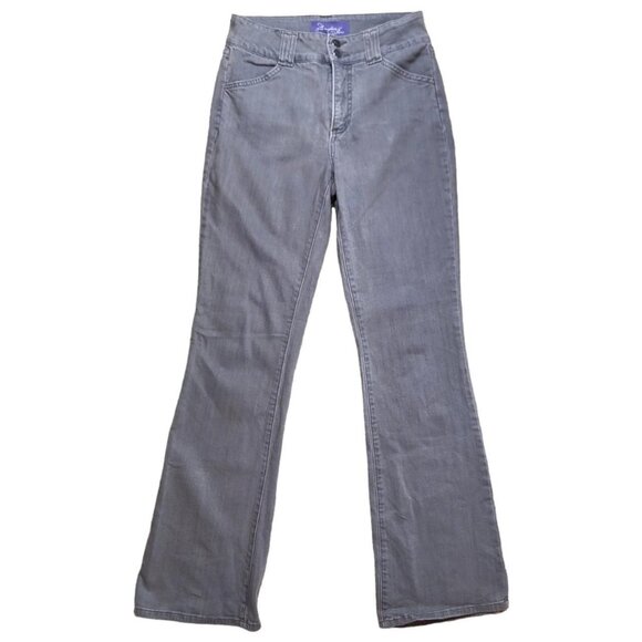 NYDJ Low Mid Rise Double Button Flared Denim Jeans Size 4 Gray - Picture 1 of 7